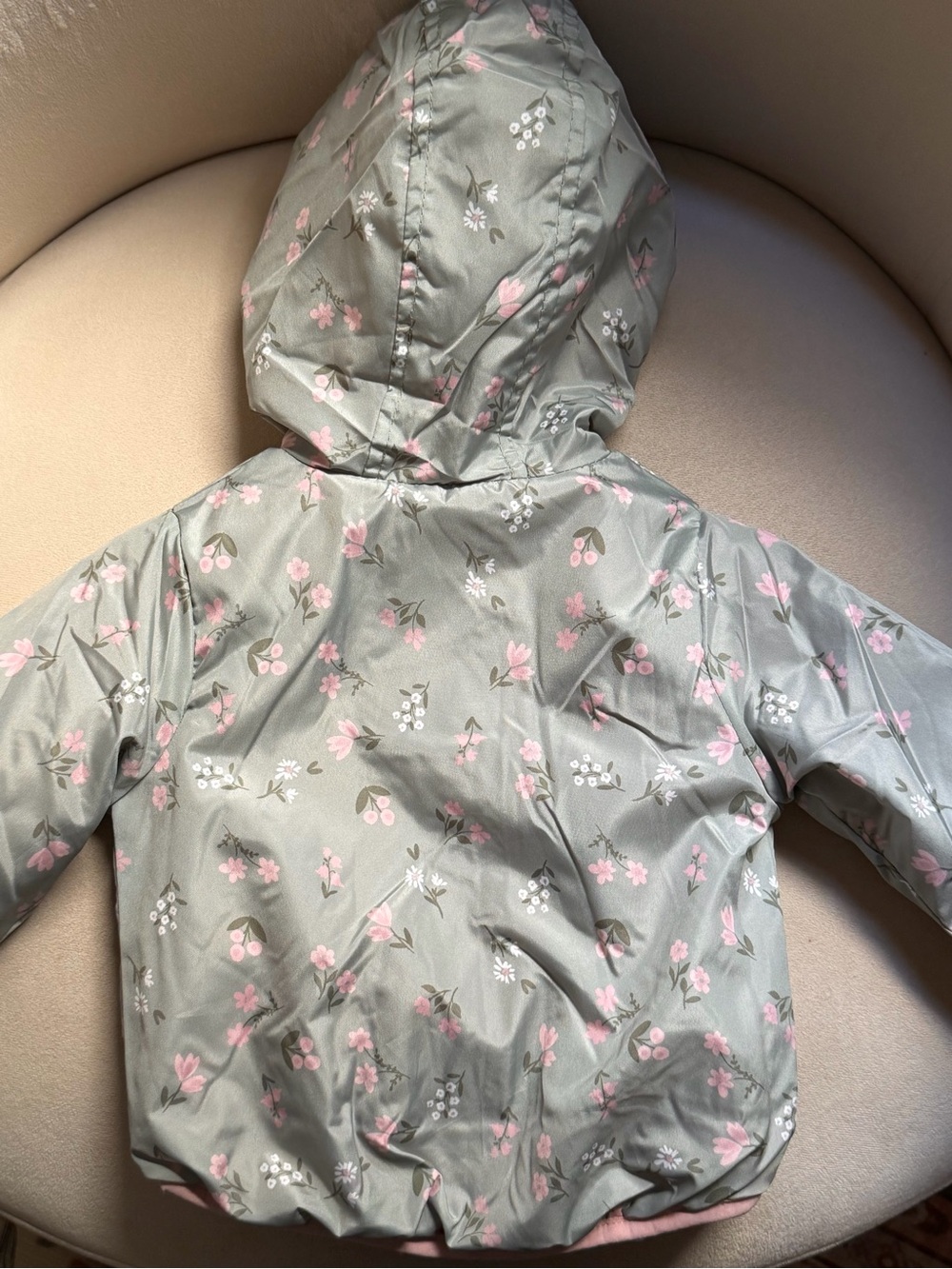12-18m Penelope Mack Floral Bow Hooded Winter Jacket -  Pink & Green - Baby Girl - Picture 2 of 6